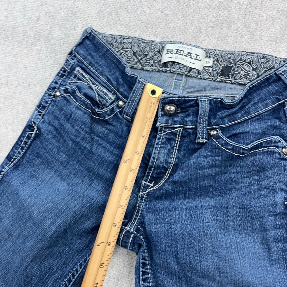 Ariat Jeans Women 28 Low Rise Straight Leg Mid Rise Blue Denim Western - Picture 9 of 13